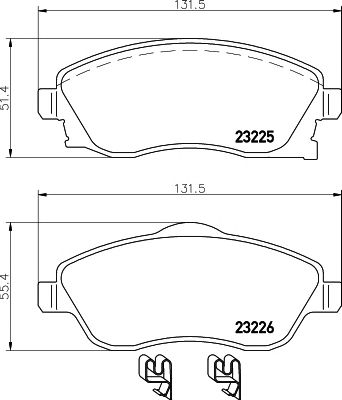 HELLA PAGID 8db355018511 -  Комплект тормозных колодок, дисковый тормоз